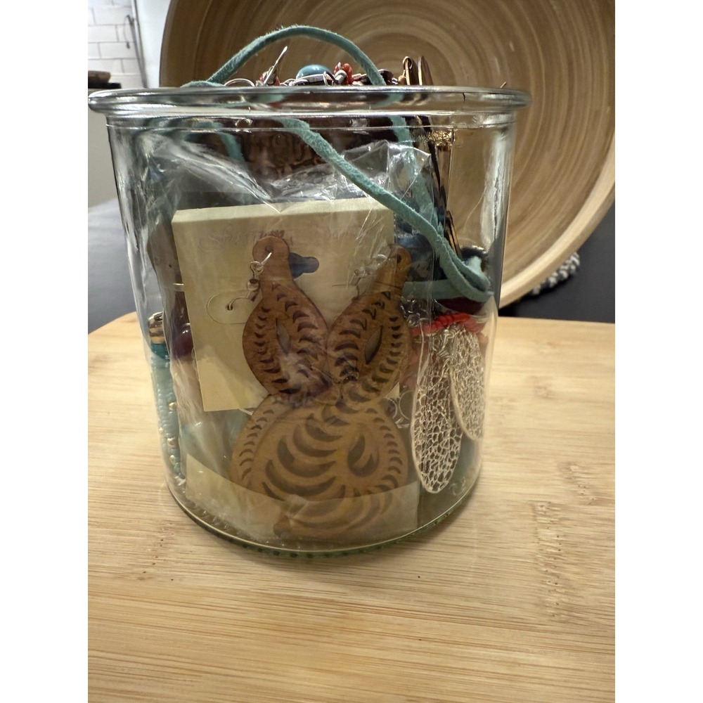 Western Inspired Mystery Jewelry Jar Turquoise & Silver Colored All Wearable - Picture 11 of 13